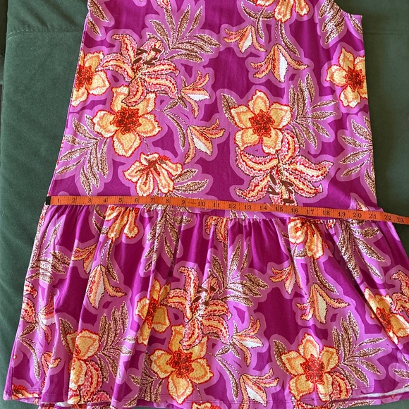 NWT Loft fuschia pink floral swing dress with back tie M - Picture 8 of 9